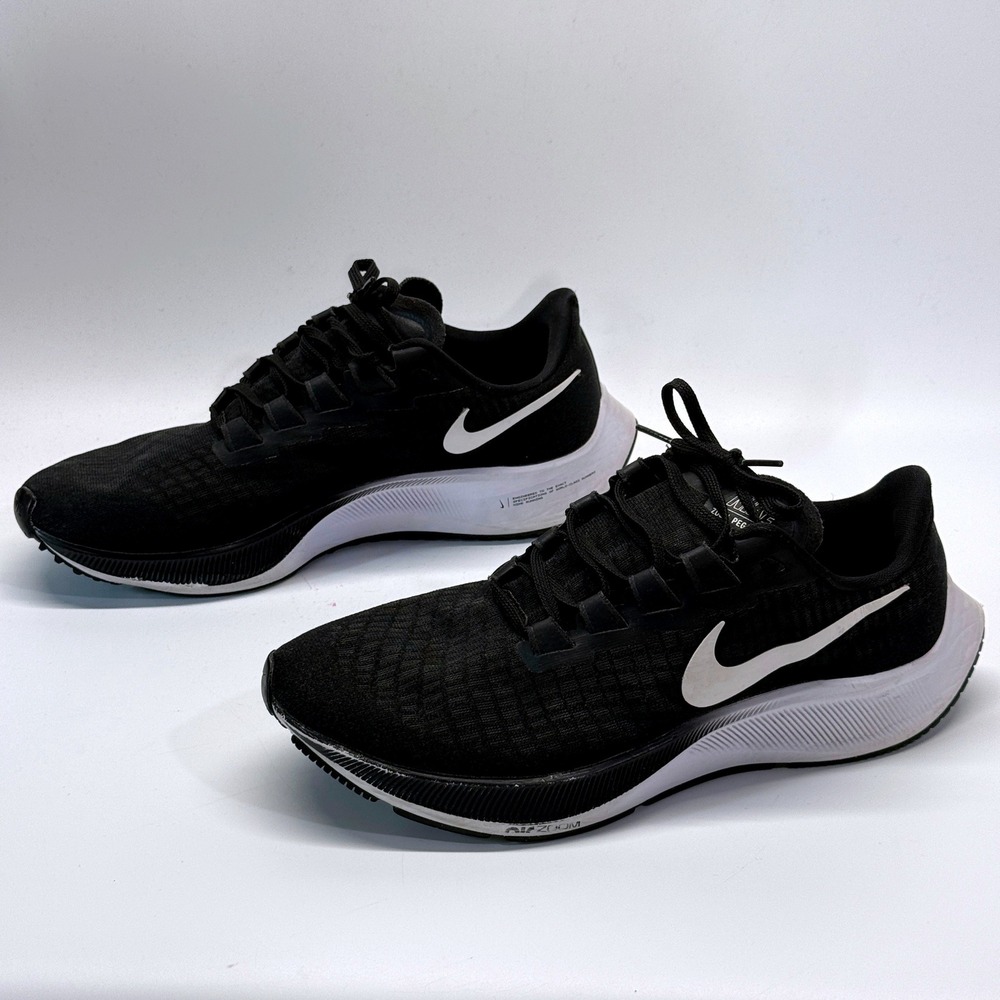 Nike Air Zoom Pegasus 37 Mens 10 Black Running Shoes Sneakers BQ9646-002